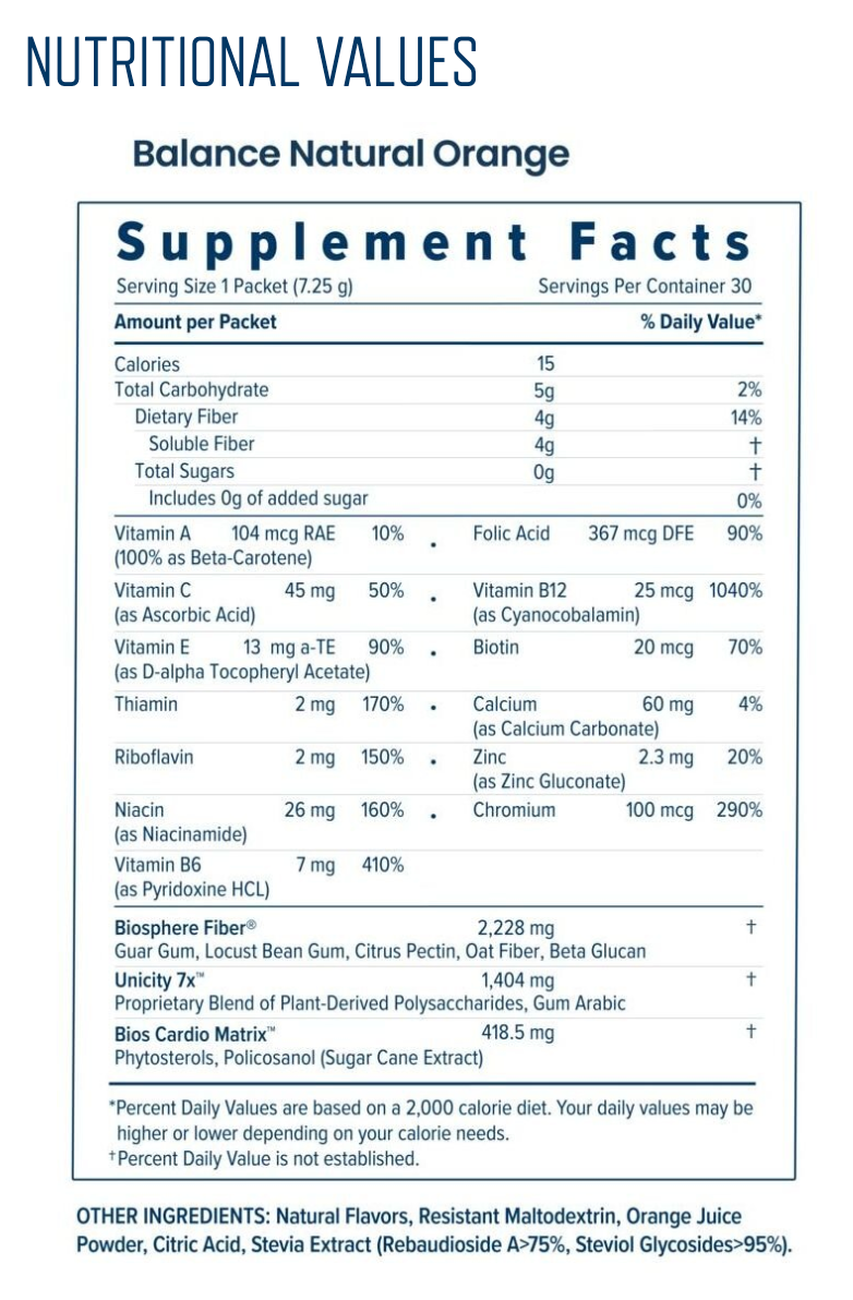 Unicity Balance Natural Orange Flavor