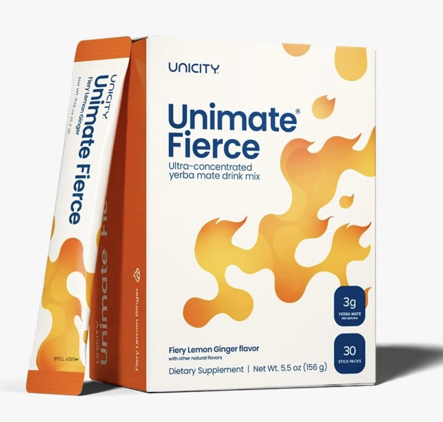 UNIMATE FIERCE STICK PACKS - Great Tasting - Ultra Concentrated Yerba Mate Drink - 1 Box of 30 Sachets